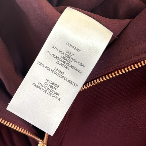 Tibi Bell Sleeve Scoop Neck Corset Style Burgundy Full Zip Top Blouse Size 8 - Picture 9 of 10